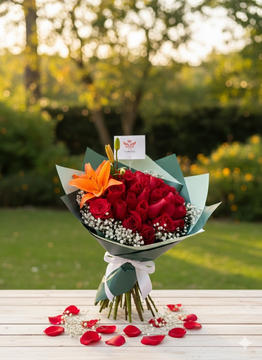 Ramo 25 rosas rojas