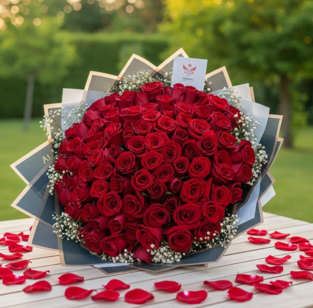 Ramo 100 rosas rojas